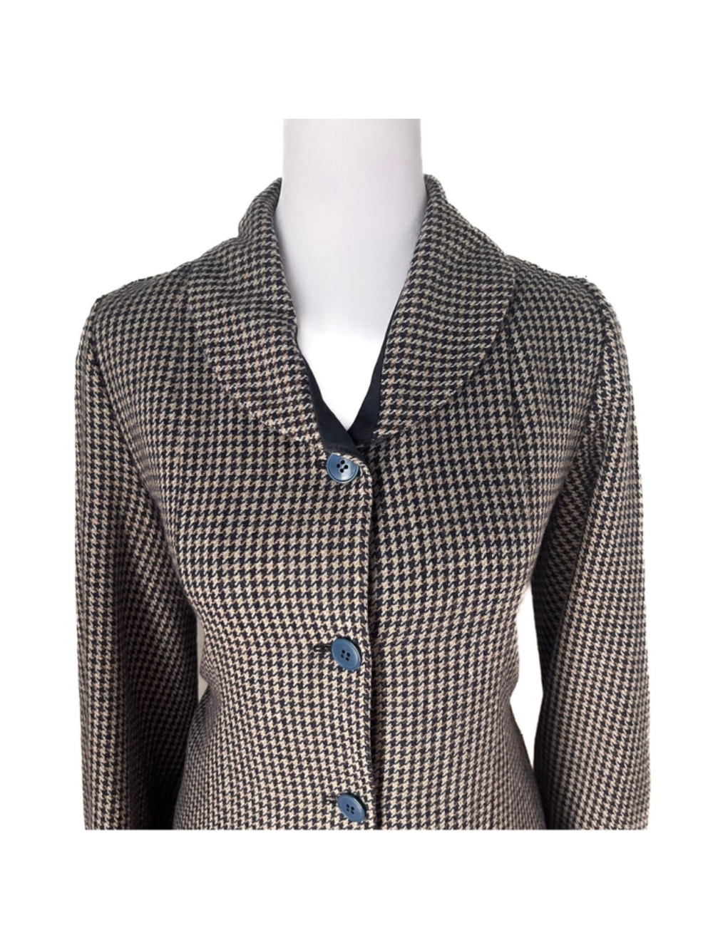 Avante Garde Designer Houndstooth Asymmetric Ruffle Hem Coat Lagenlook Gothic - Picture 6 of 14